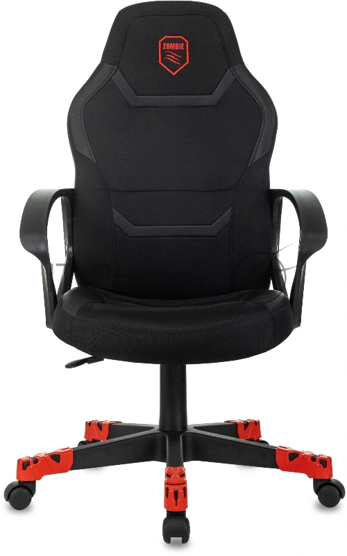 Кресло игровое Zombie 100 черный ткань/эко.кожа крестов. пластик