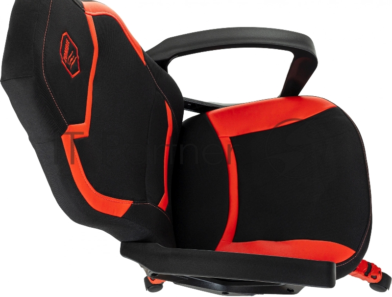 Кресло игровое Zombie 100 черный/красный ткань/эко.кожа крестов. пластик