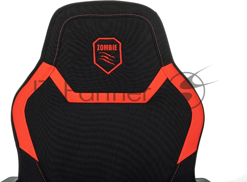 Кресло игровое Zombie 100 черный/красный ткань/эко.кожа крестов. пластик