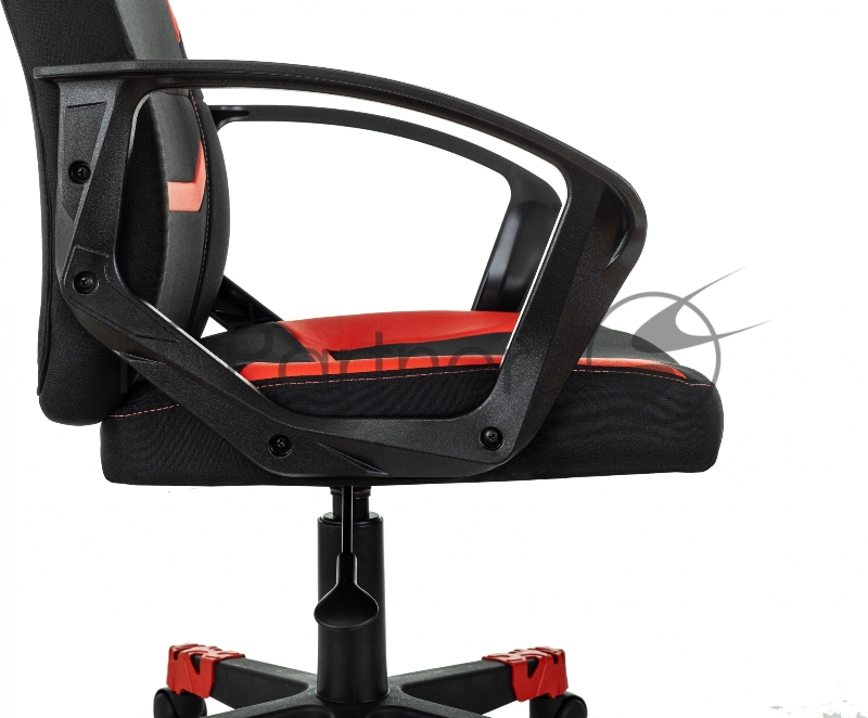 Кресло игровое Zombie 100 черный/красный ткань/эко.кожа крестов. пластик