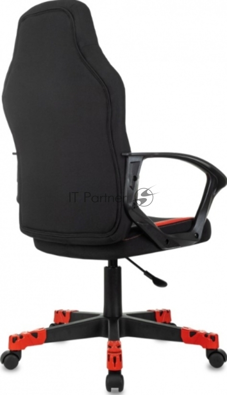 Кресло игровое Zombie 100 черный/красный ткань/эко.кожа крестов. пластик