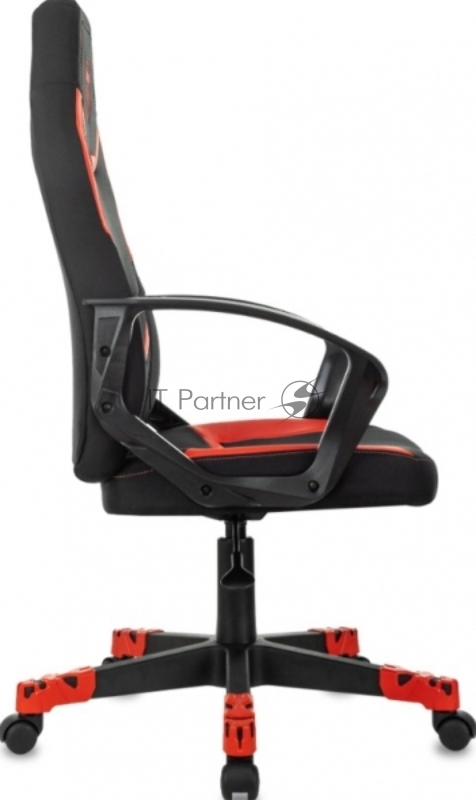 Кресло игровое Zombie 100 черный/красный ткань/эко.кожа крестов. пластик