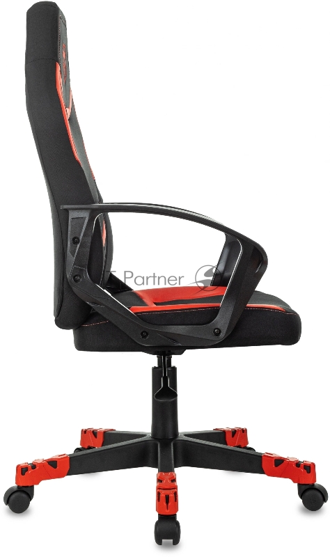 Кресло игровое Zombie 100 черный/красный ткань/эко.кожа крестов. пластик