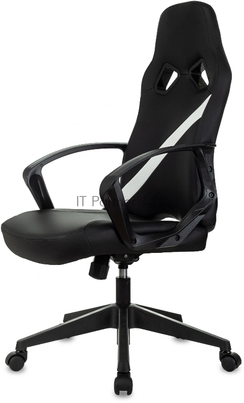 Кресло игровое Zombie 300 черный/белый эко.кожа крестов. пластик