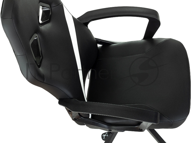 Кресло игровое Zombie 300 черный/белый эко.кожа крестов. пластик