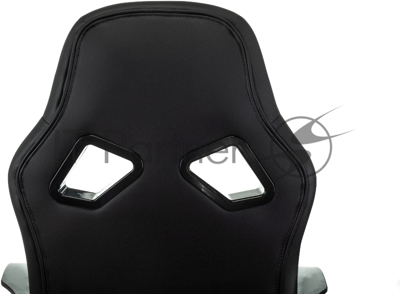 Кресло игровое Zombie 300 черный/белый эко.кожа крестов. пластик