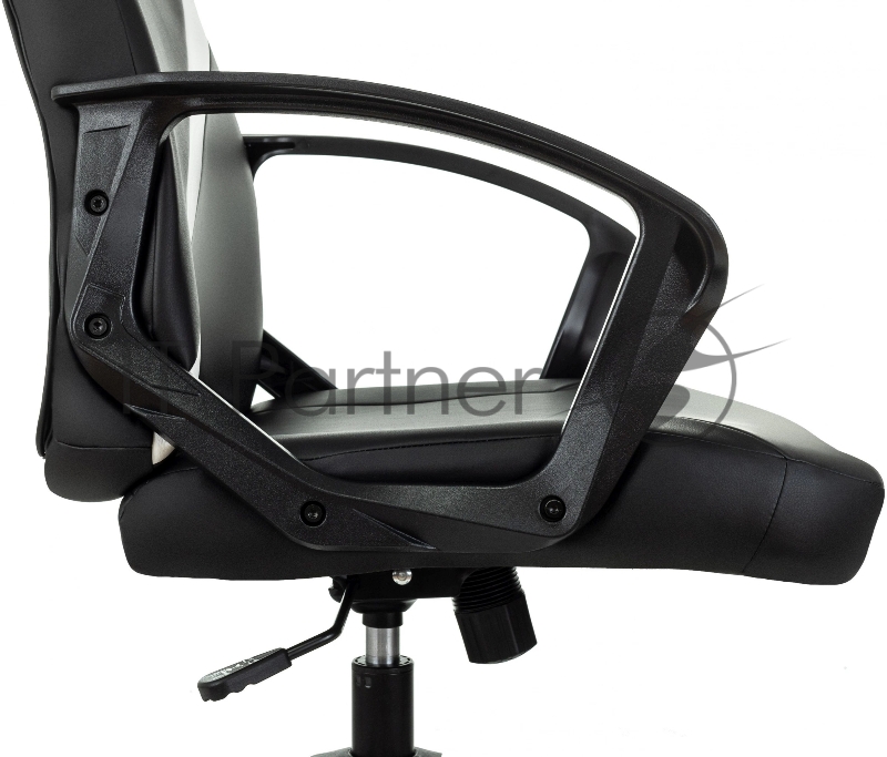 Кресло игровое Zombie 300 черный/белый эко.кожа крестов. пластик