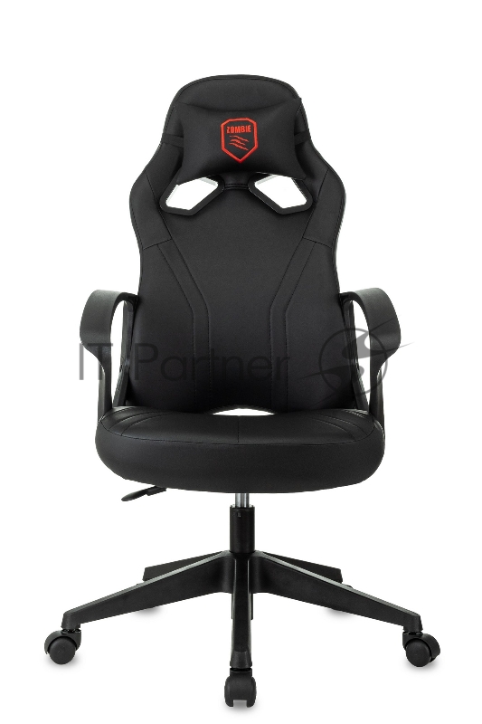 Кресло игровое Zombie 50 черный эко.кожа крестов. пластик