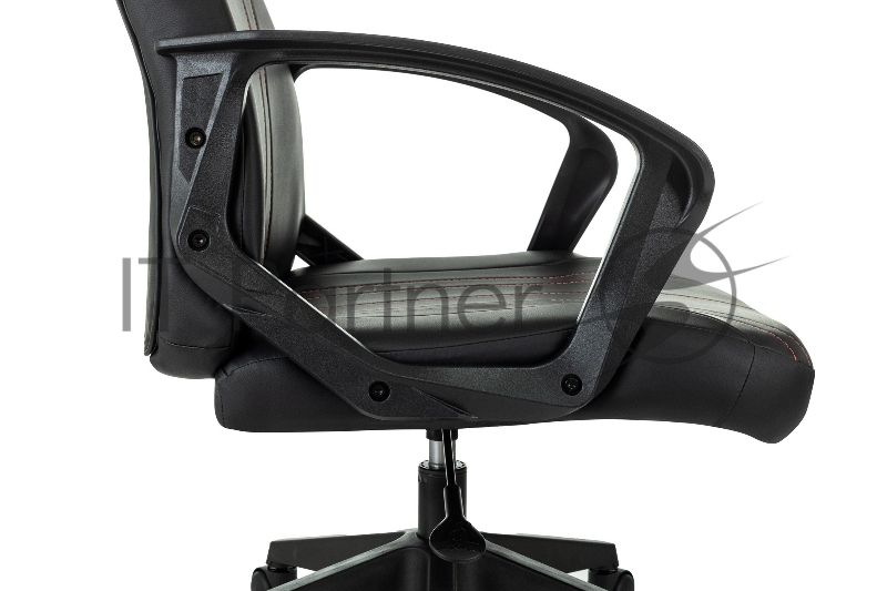 Кресло игровое Zombie 50 черный/красный эко.кожа крестов. пластик