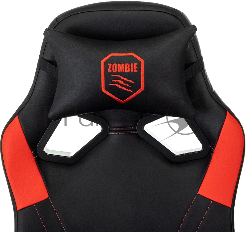 Кресло игровое Zombie 50 черный/красный эко.кожа крестов. пластик