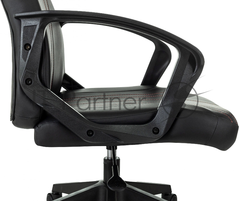 Кресло игровое Zombie 50 черный/красный эко.кожа крестов. пластик