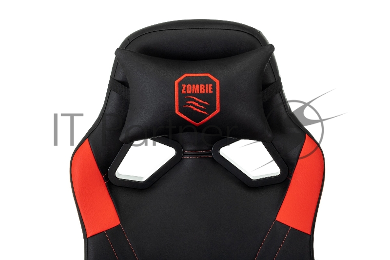 Кресло игровое Zombie 50 черный/красный эко.кожа крестов. пластик
