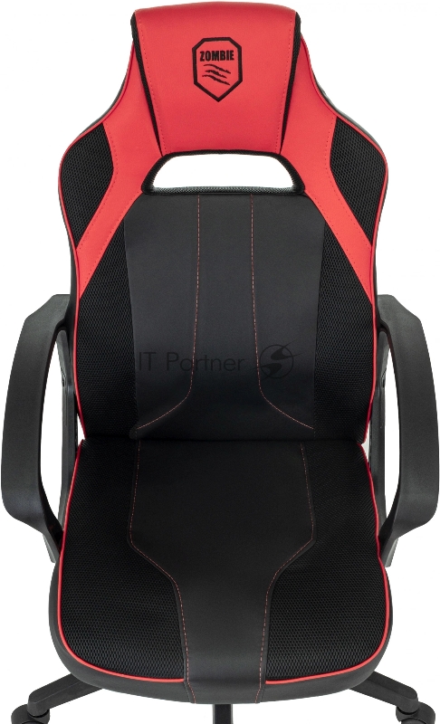 Кресло игровое Zombie 400 черный/красный ткань/эко.кожа крестов. пластик
