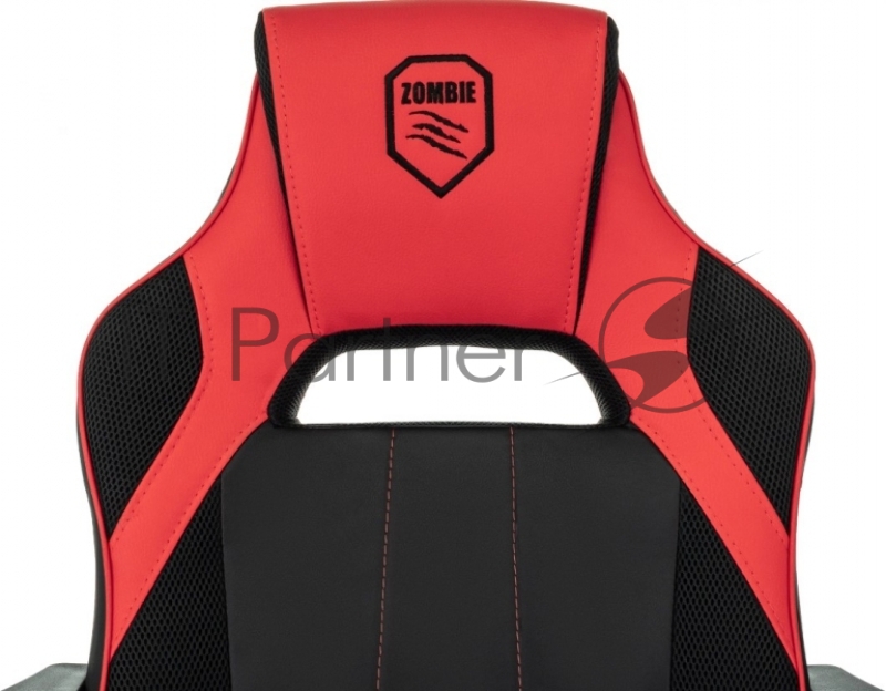 Кресло игровое Zombie 400 черный/красный ткань/эко.кожа крестов. пластик