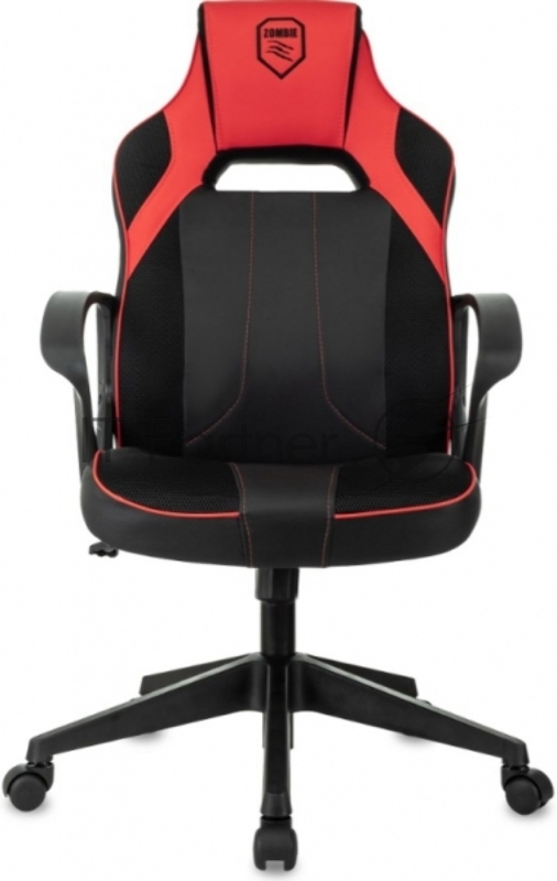 Кресло игровое Zombie 400 черный/красный ткань/эко.кожа крестов. пластик