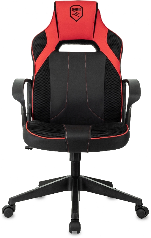 Кресло игровое Zombie 400 черный/красный ткань/эко.кожа крестов. пластик
