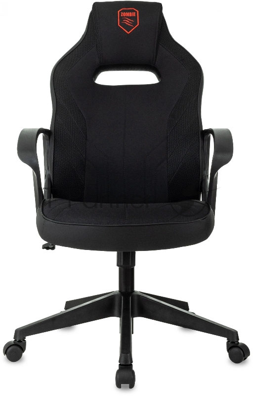 Кресло игровое Zombie 500 черный ткань/эко.кожа крестов. пластик