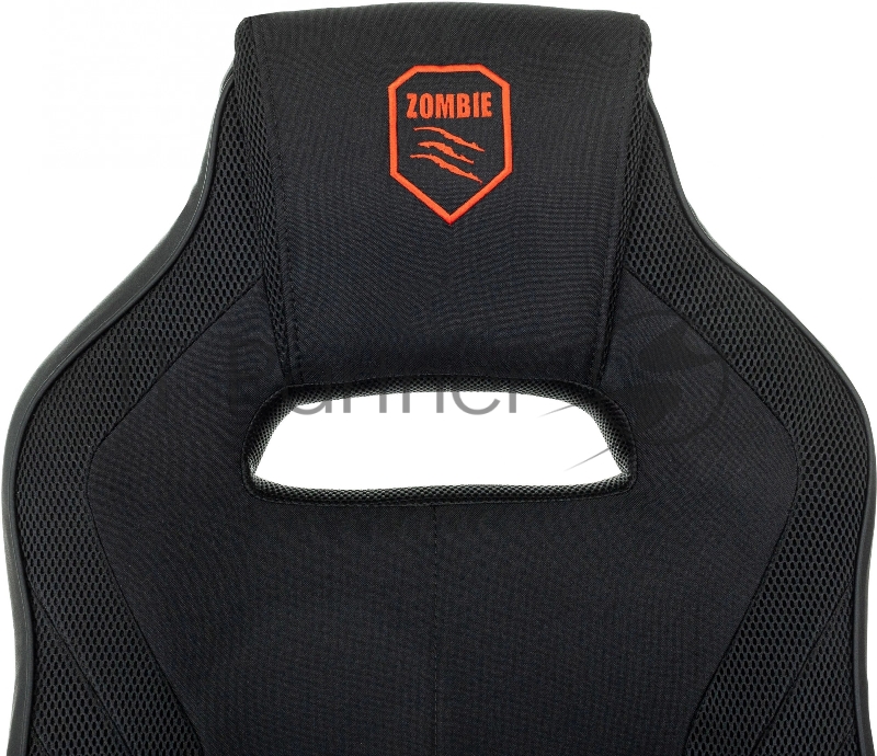 Кресло игровое Zombie 500 черный ткань/эко.кожа крестов. пластик