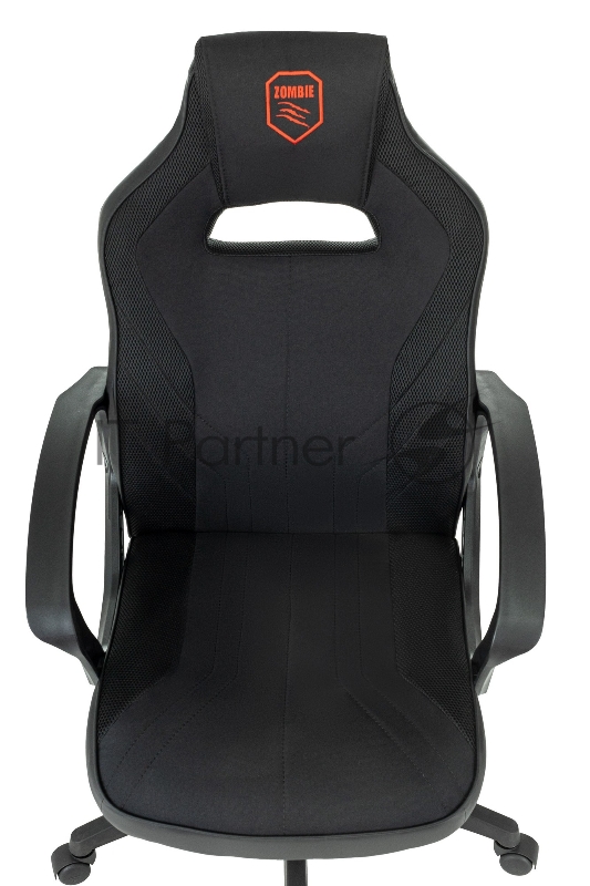 Кресло игровое Zombie 500 черный ткань/эко.кожа крестов. пластик