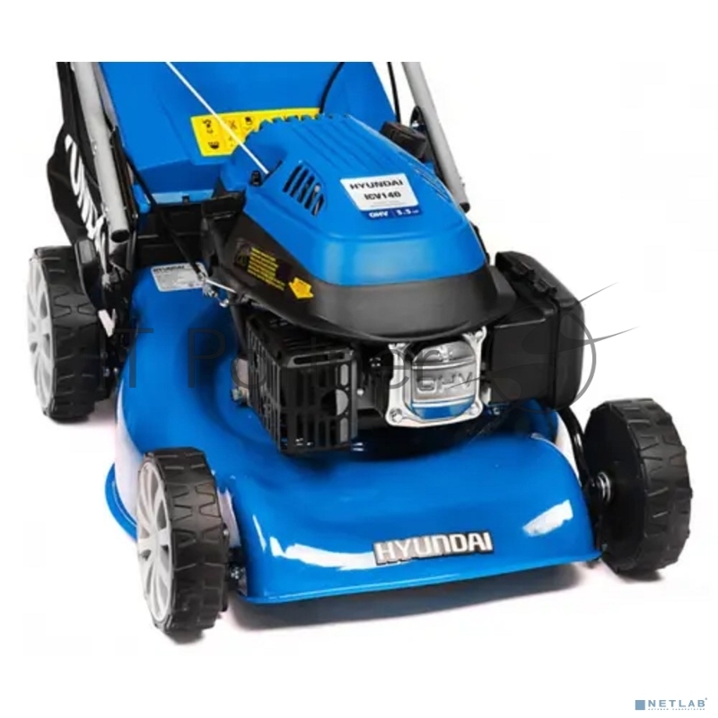 Бензиновая газонокосилка HYUNDAI L4620S {Самоходная, двигатель Hyundai ICV145,4-х такт, 3.8 л.с./145 см3, Ширина среза 45,7 см, Высота среза 25-75 мм, 25,2 кг }