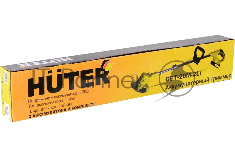 Триммер электрический Huter GET-20M-2Li аккум. неразбор.штан. реж.эл.:леска/нож