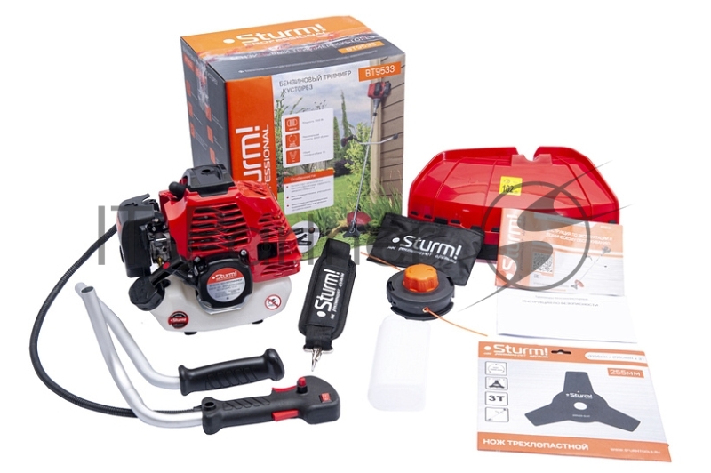 Триммер бензиновый Sturm! BT9533 1000Вт 1.36л.с. неразбор.штан. реж.эл.:леска/нож упак.:1шт.