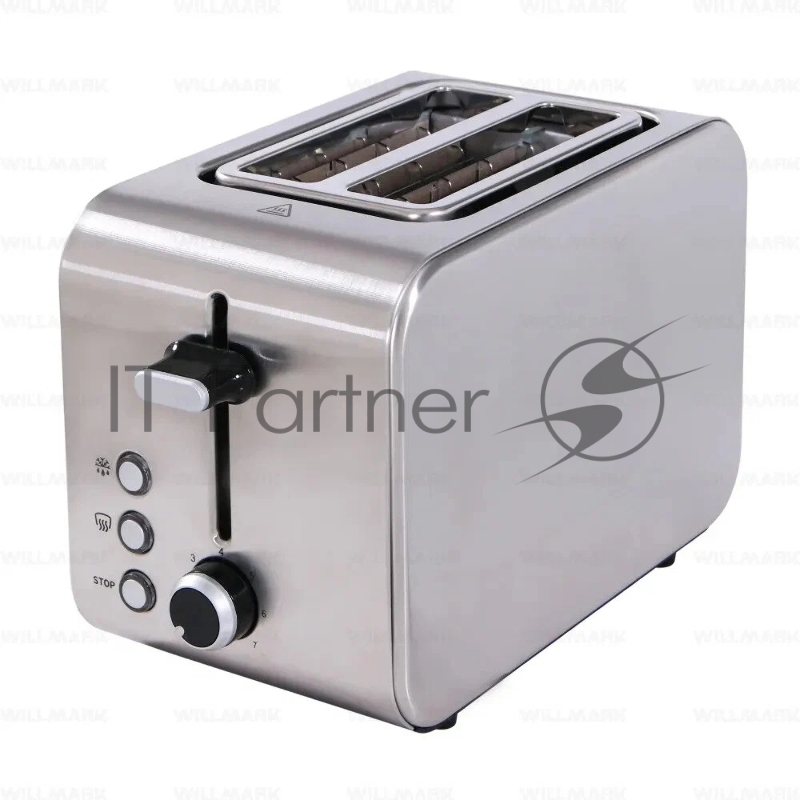 Тостер WILLMARK WTS-9817S (850 Вт.,7 степ.обжар.,2 отд,поддон для крошек, разморозка, центр. тостов)