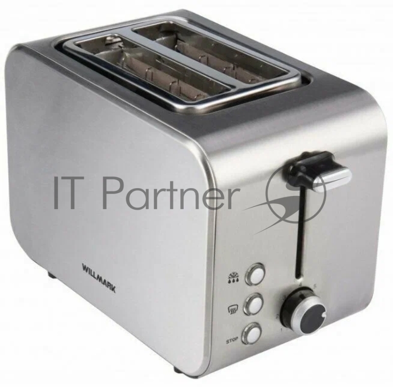 Тостер WILLMARK WTS-9817S (850 Вт.,7 степ.обжар.,2 отд,поддон для крошек, разморозка, центр. тостов)