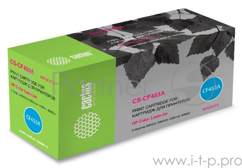 Тонер Картридж Cactus CS-CF453A желтый (10500стр.) для HP Color LJ Enterprise M652dn/M653dn/M681dh