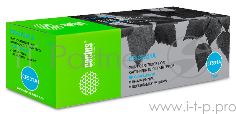 Тонер Картридж Cactus CS-CF531A голубой (900стр.) для HP LJ M180n/M181fw