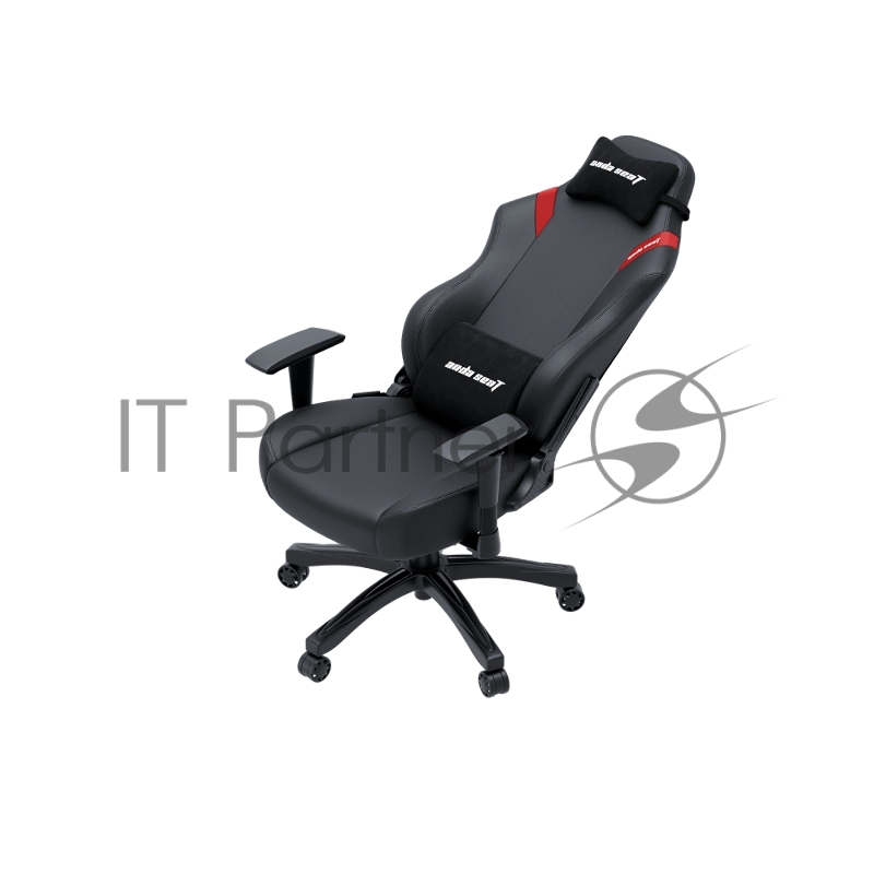 Кресло игровое Anda Seat Luna series цвет черный с красными вставками, размер L (110кг), материал ПВХ (модель AD18)