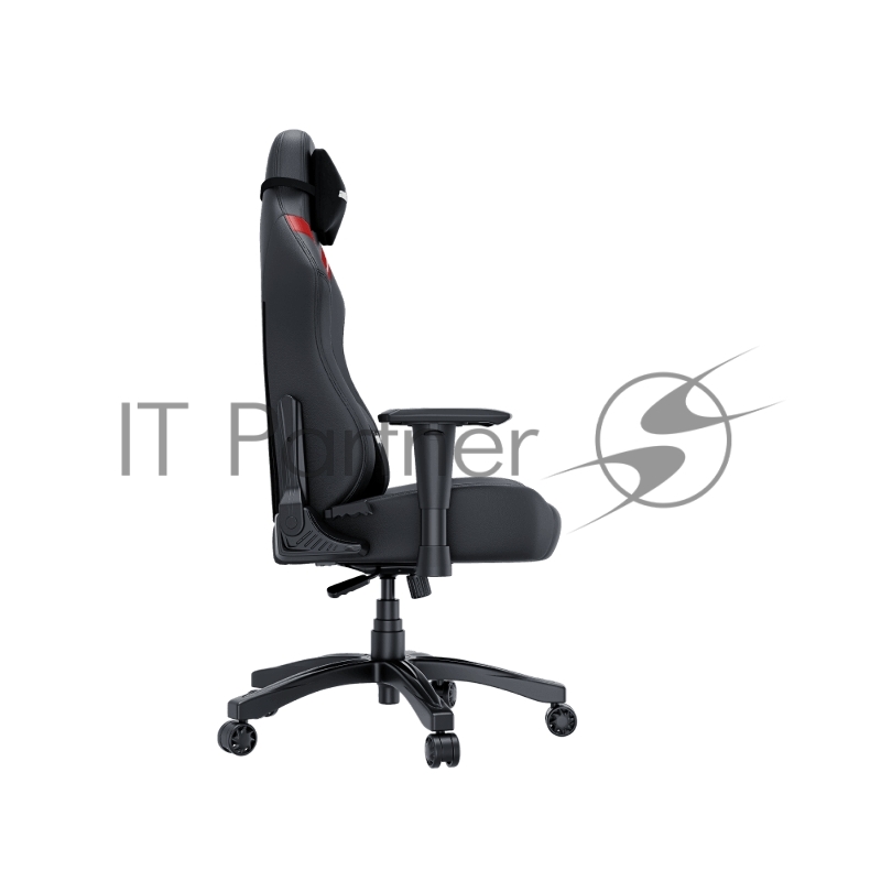 Кресло игровое Anda Seat Luna series цвет черный с красными вставками, размер L (110кг), материал ПВХ (модель AD18)