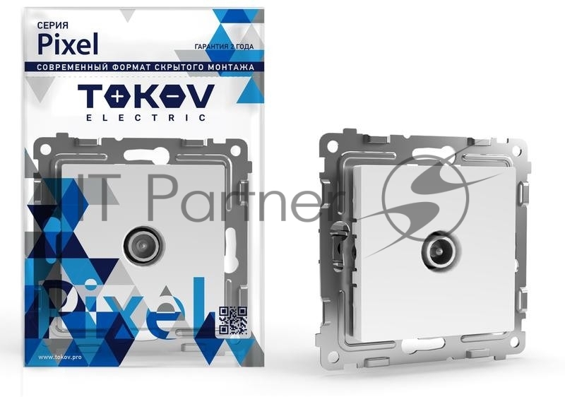 Коннектор TV СП Pixel механизм бел. TOKOV ELECTRIC TKE-PX-A1C-C01