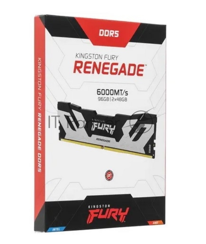 Модуль памяти Kingston DDR5 96GB 6000MT/s DDR5 CL32 DIMM (Kit of 2) FURY Renegade Silver XMP