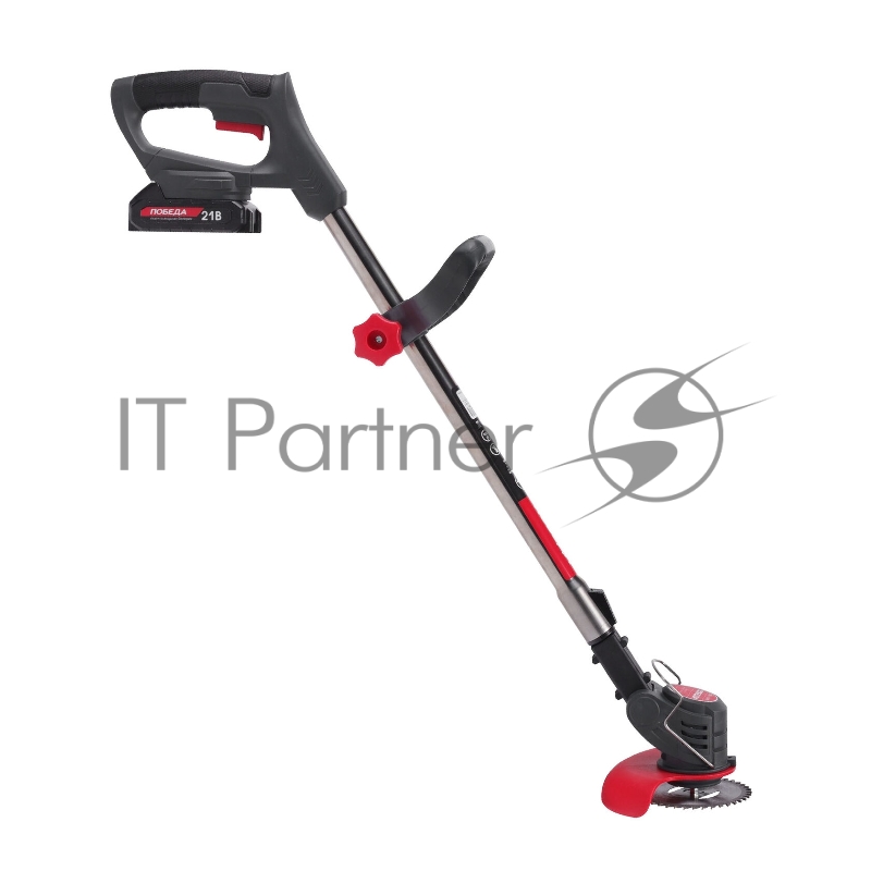 Триммер аккумуляторный Победа ТА 202, 20/21В, с 2 акб 1,5Ач и зу, макс 145мм, пластик. ножи(10шт)+ мет. диск 40Т, телескоп