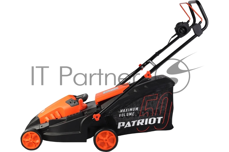 Газонокосилка электрическая PATRIOT PT 1639E бесщёточный, 38см, 1600Вт, трав комби 50л, 20-65мм 5 уровней