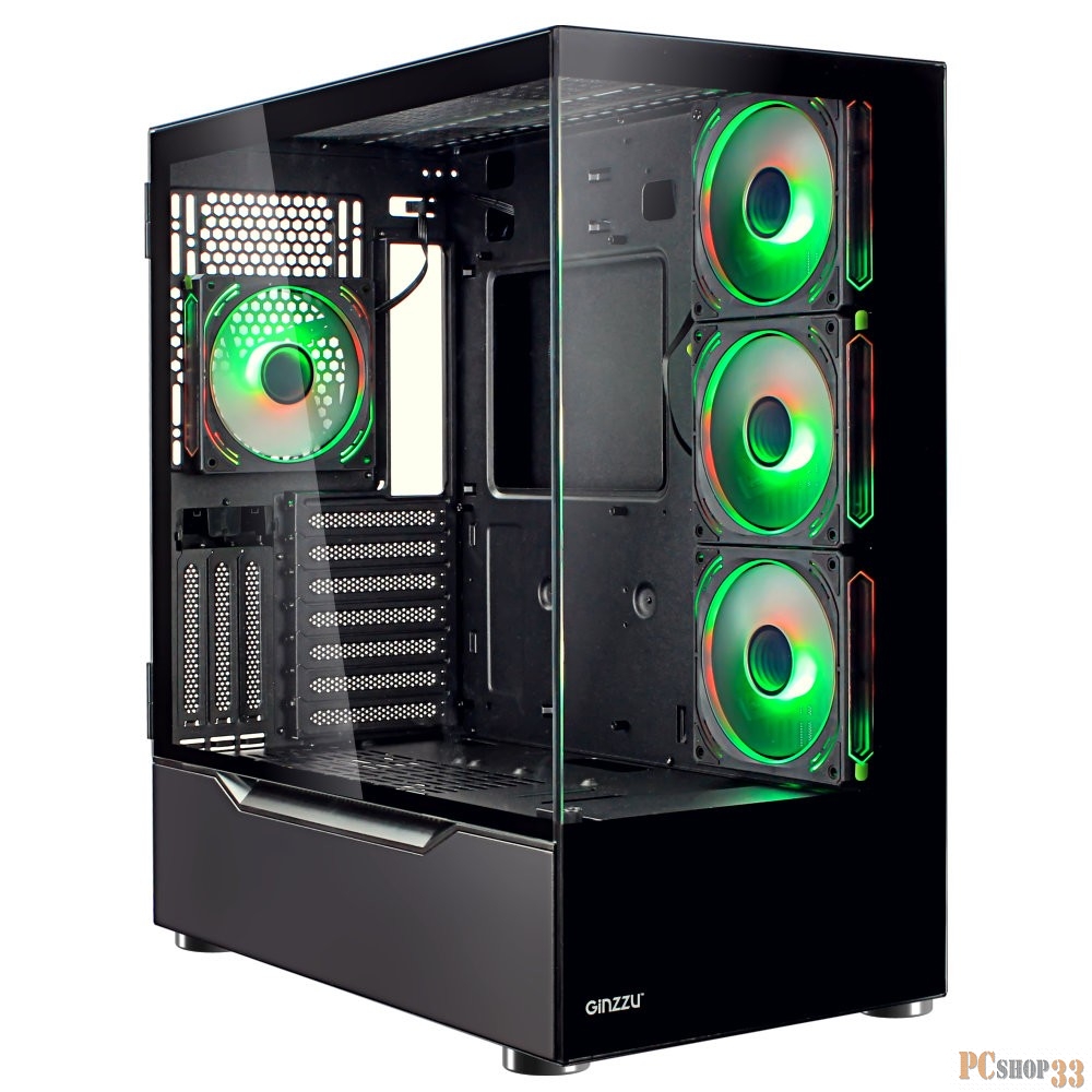 Корпус Ginzzu GL750 FAN 12MB6 RGB*4 USB3.0 CRC10