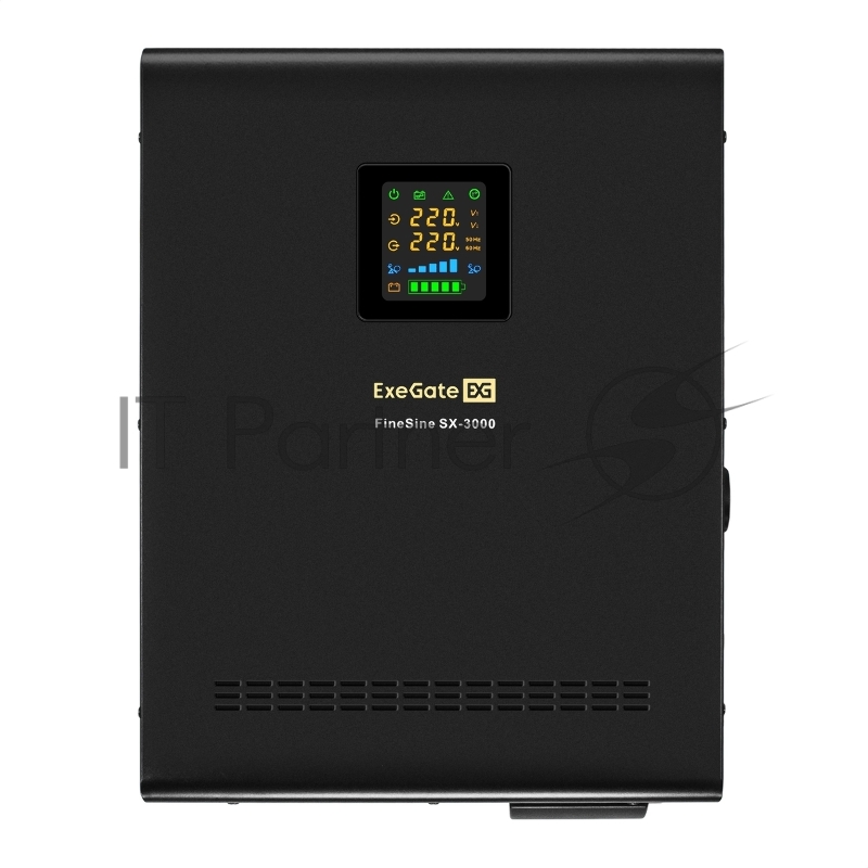 Комплект ИБП EX296003RUS + батарея 100Aч EX285656RUS 4шт (инвертор, синус, для котла, настенный) ExeGate FineSine SX-3000.LCD.AVR.2SH.T <3000VA/2100W, чистая синусоида, цветной LCD-дисплей, AVR, 2*Schuko+клеммы, линейно-интерактивный, крепление насте