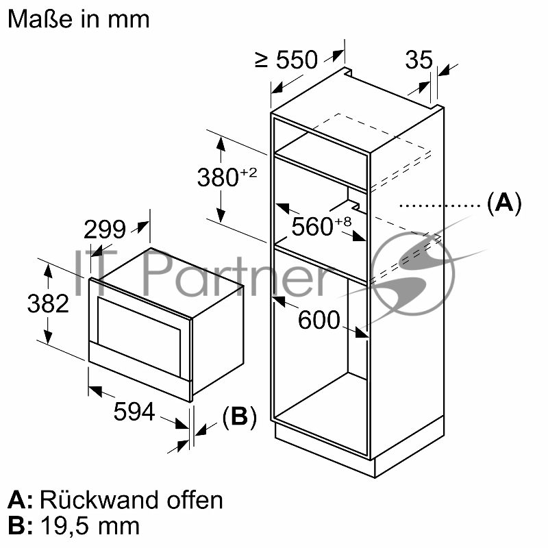 Микроволновая печь Bosch BFL7221B1 21л. 900Вт черный (встраиваемая)