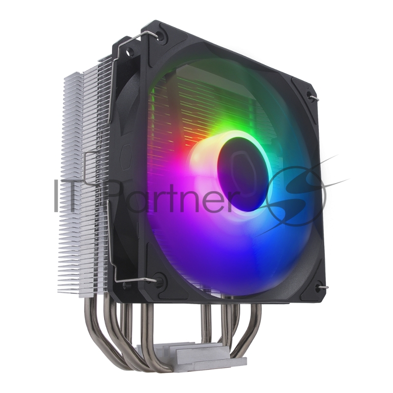 Кулер для процессора Cooler Master Hyper 212 Spectrum V3 (150W, 4-pin, 152mm, tower, Al/Cu, fans: 1x120mm/71.93CFM/27.2dBA/1750r Silver, 1700/1200/115x/AM4/AM5)