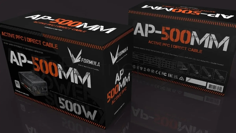 Блок питания Formula ATX 500W AP-500ММ 80 PLUS WHITE (20+4pin) APFC 120mm fan 6xSATA RTL