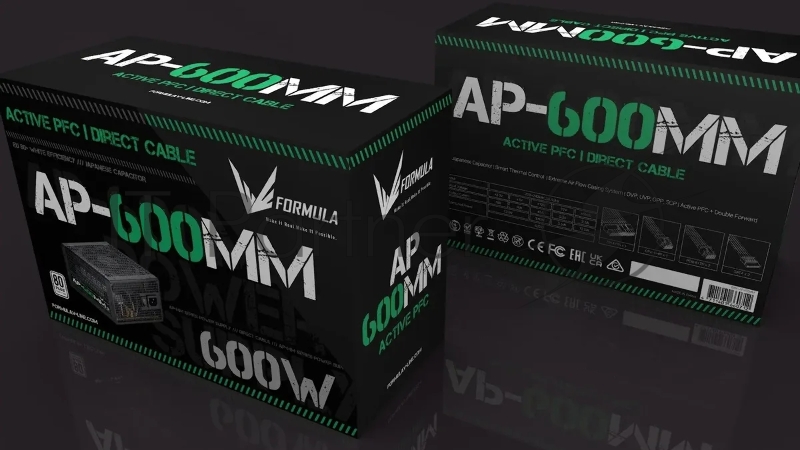 Блок питания Formula ATX 600W AP-600ММ 80 PLUS WHITE (20+4pin) APFC 120mm fan 6xSATA RTL