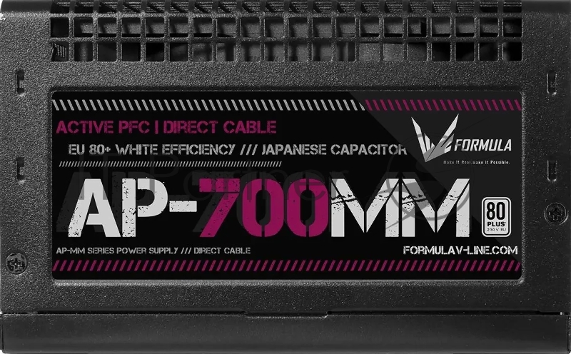 Блок питания Formula ATX 700W AP-700ММ 80 PLUS WHITE (20+4pin) APFC 120mm fan 6xSATA RTL