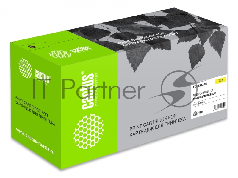Тонер Картридж Cactus CS-CF312AR желтый (31500стр.) для HP CLJ Ent M855