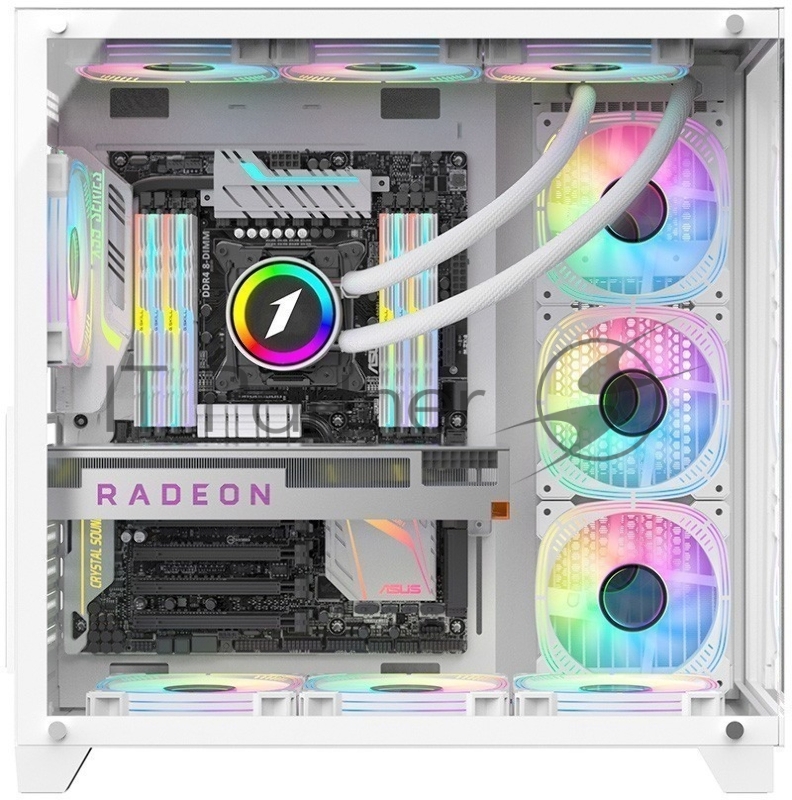 Корпус 1STPLAYER MEGAVIEW MV8-TP White / ATX / MV8-TP-WH