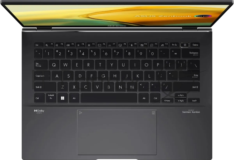 Ноутбук Asus Zenbook 14 UM3402YA-KP854 Ryzen 5 7430U 16Gb SSD512Gb AMD Radeon 14 IPS WQXGA (2560x1600) noOS black WiFi BT Cam Bag (90NB0W95-M01KZ0)