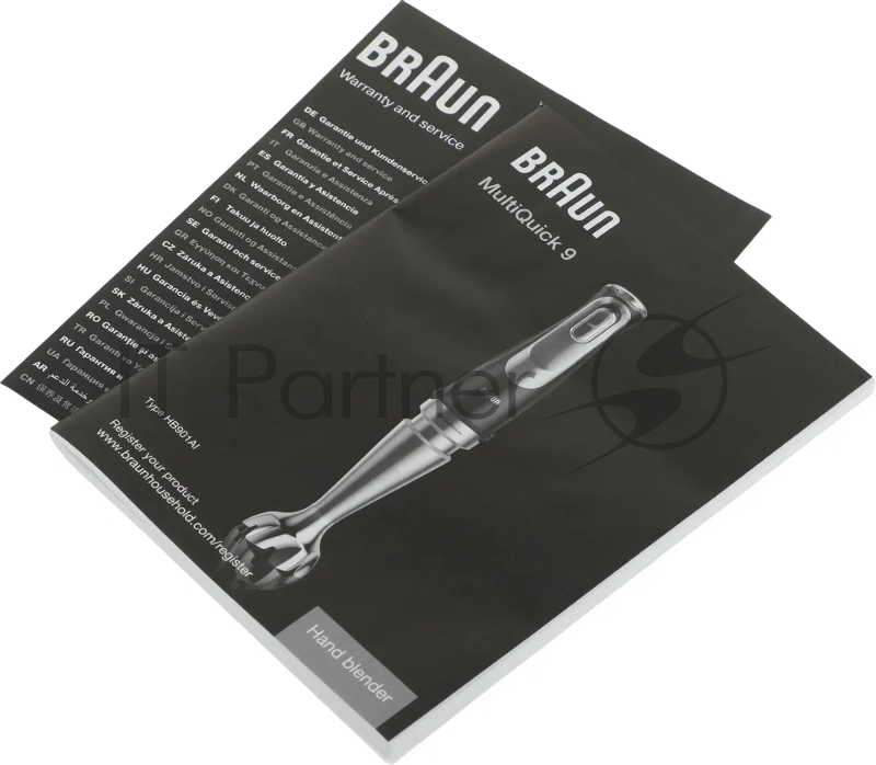 Блендер погружной Braun MQ9135XI 1200Вт черный/серебристый