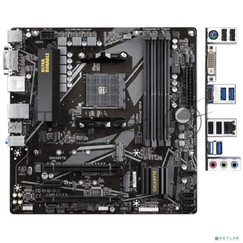 Материнская плата GIGABYTE B550M DS3H (V1.7) Soc-AM4 AMD B550 4xDDR4 mATX AC`97 8ch(7.1) GbLAN RAID+DVI+HDMI