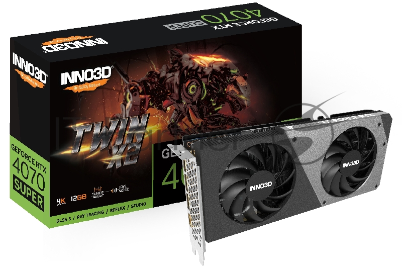 Видеокарта INNO3D RTX 4070 Super Twin X2//RTX4070, HDMI, DP*3, 12G,D6X