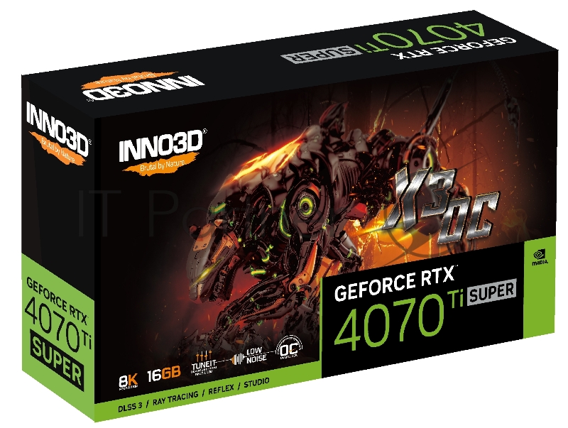 Видеокарта INNO3D RTX 4070 Ti Super X3 OC//RTX4070Ti Super, HDMI, DP*3, 12G,D6X